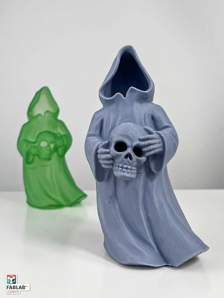 Kleine Geisterfiguren aus Resin, im SLA-Verfahren gedruckt